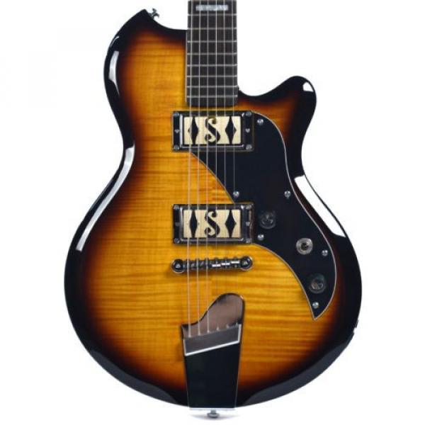 Supro Westbury 2020TS Electric Guitar Flame Maple Tobacco Burst solid Dbl PU #1 image