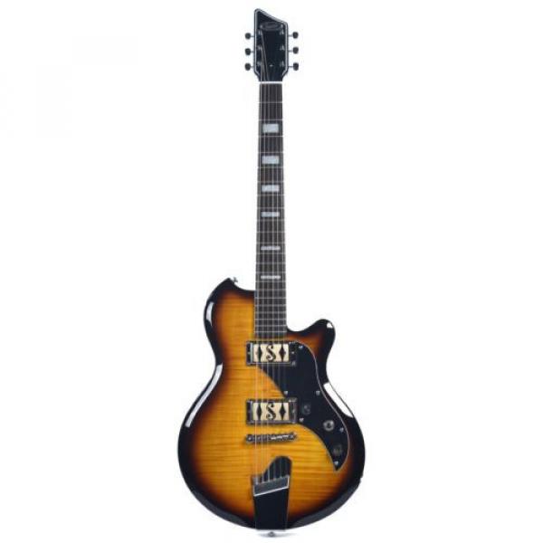 Supro Westbury 2020TS Electric Guitar Flame Maple Tobacco Burst solid Dbl PU #2 image