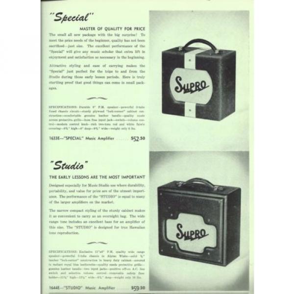 1957 Supro Amp catalog page ad #1 image