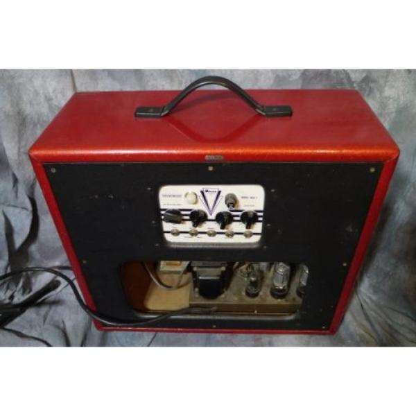 Supro Valco Brentwood 1650 t Vintage Tube Amp Custom Red Cover Original Speakers #2 image