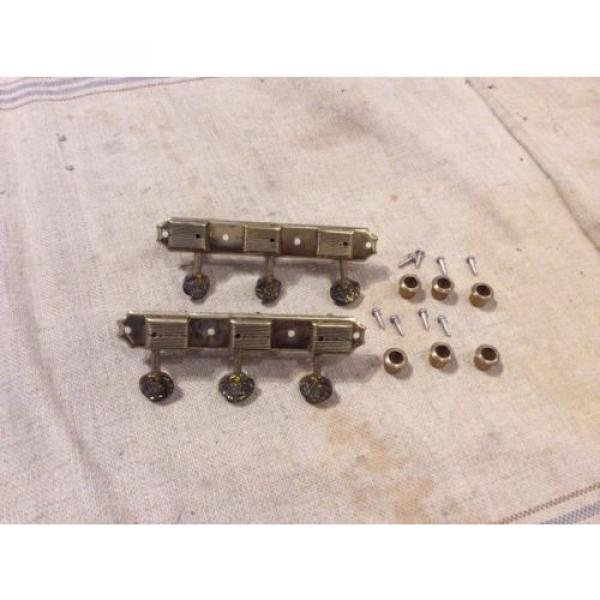 Vintage 1950&#039;s Kluson Deluxe Gold Guitar Tuners-Tuning Keys w/Sparkle Buttons #3 image