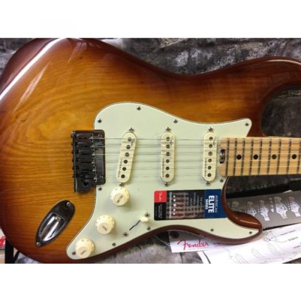 Fender American Elite Maple Stratocaster Electric Guitar  Tobacco Sunburst #1 image