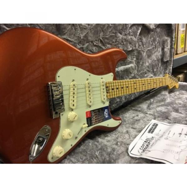 New!! Fender American Elite Strat Stratocaster Autum Blaze Metallic W/HSC!! #2 image