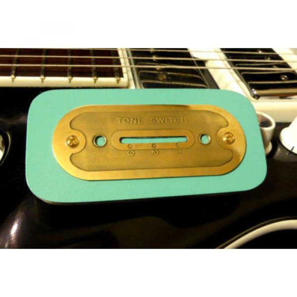 SUPRO/ AIRLINE / NATIONAL GUITAR TONE SWITCH COVER PLATE REPRO - GOLD #1 image