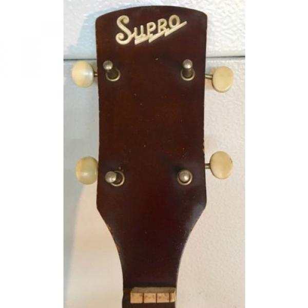 Vintage Supro 5-string 39&#034; Wood Banjo &amp; Resonator &amp; New Vega String Parts Repair #3 image