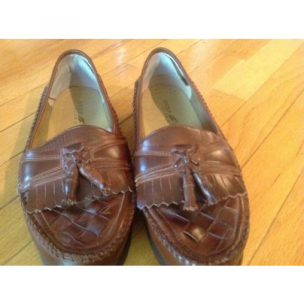 Deer Stags SUPRO Brown Leather Tassel Woven Loafers Slip On Mens 10M #1 image