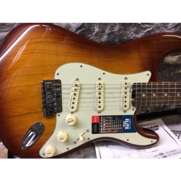 Fender American Elite Maple Stratocaster Electric Guitar  Tobacco Sunburst #1 image