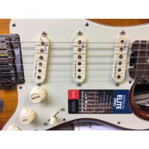 Fender American Elite Maple Stratocaster Electric Guitar  Tobacco Sunburst #3 image