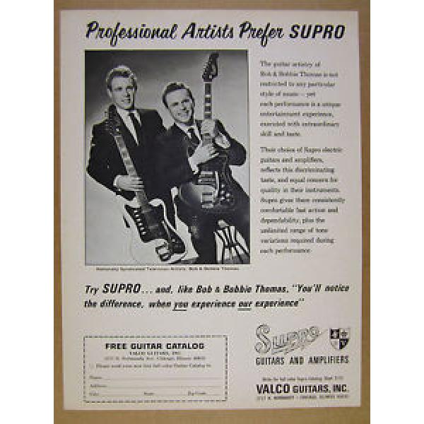 1966 Supro Electric Guitars valco Bob &amp; Bobbie Thomas photo vintage print Ad #1 image