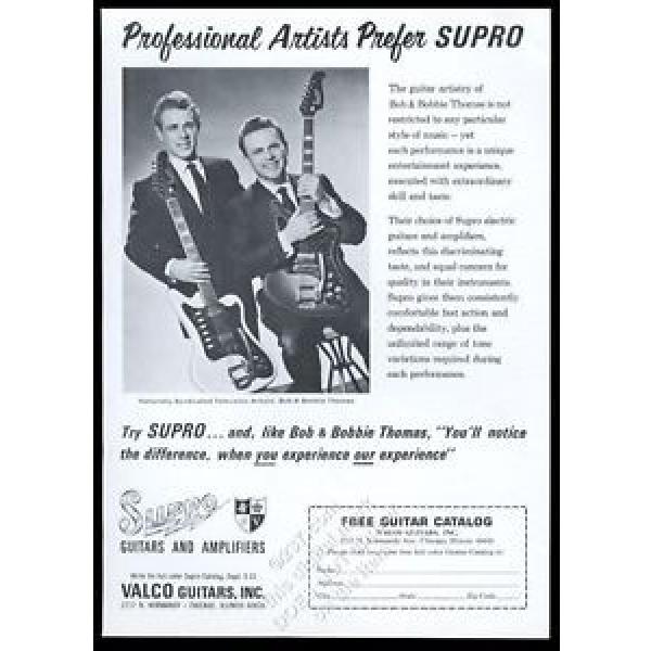 1966 Valco Supro guitar Bob Bobbie Thomas photo vintage print ad #1 image