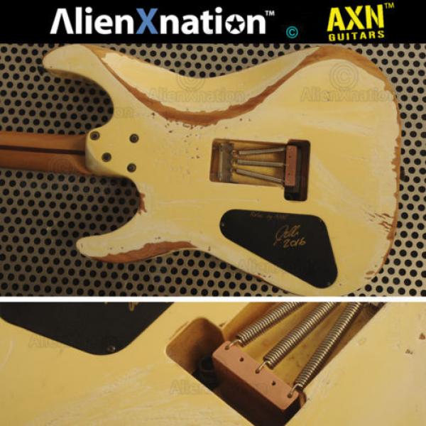 Vintage 1986 ESP Reverse Banana Kamikaze Guitar Relic&#039;d by AlienXnation™ Guitars #3 image
