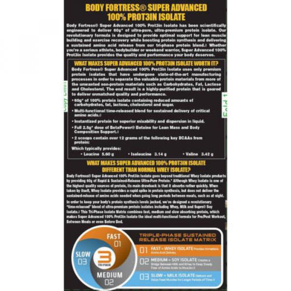 Body Fortress Super Advanced Protein Isolate Chocolate Dietary Supplement, 24 oz #3 image