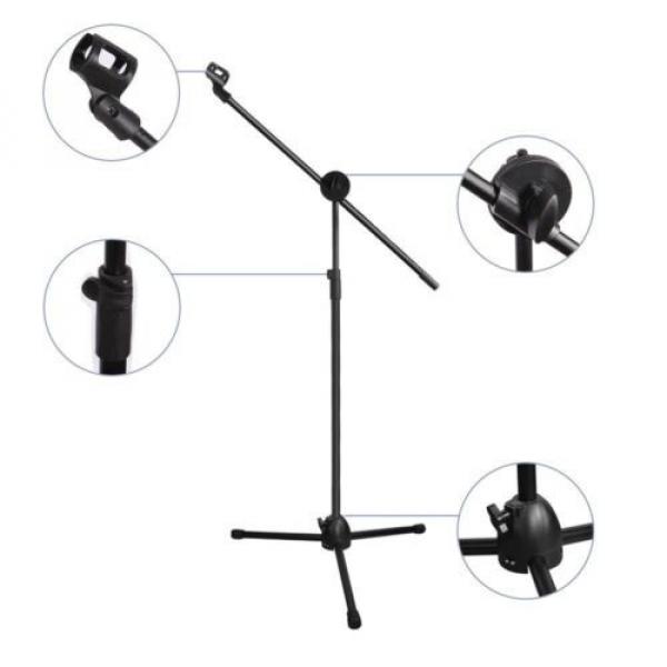 Ohuhu Microphone Stand Dual Mic Clip / Collapsible Tripod Boom Stand #2 image