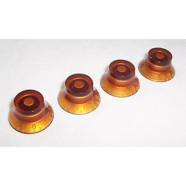 SET OF 4 TOP HAT SPEED KNOBS FOR GIBSON ETC / AMBER #1 image