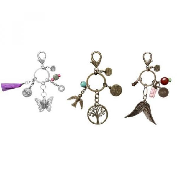 C.R. Gibson Women’s Accessories Keychain w/ Charms Butterfly / Tree / Wings HK1 #1 image