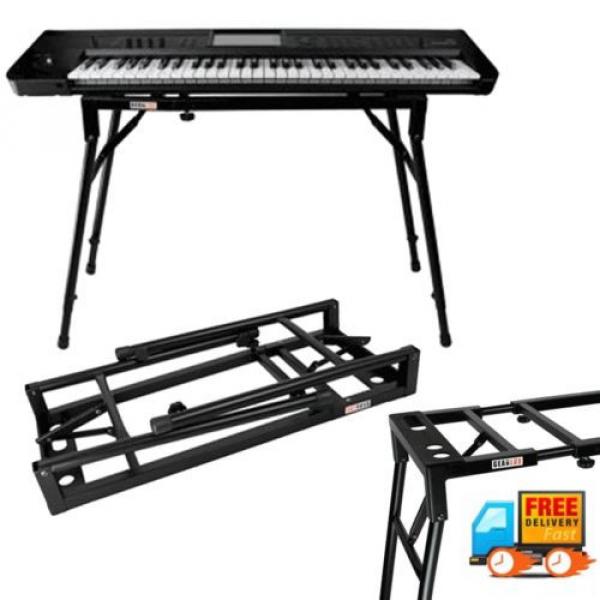 Portable Mixer Stand Foldable Keyboard Table DJ Gear Top On Stage Perfect Adjust #1 image