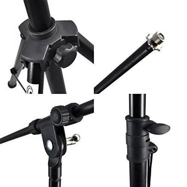 Microphone Stand Heavy-Duty Collapsible Tripod Boom Microphone Mic Stand, Height #4 image