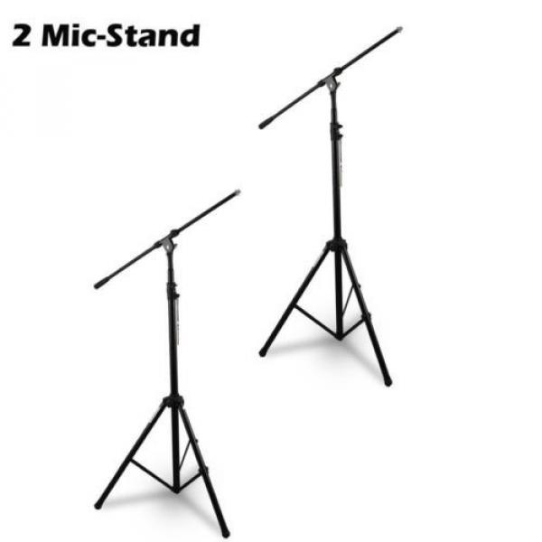 Pyle PAIR PMKS56 Heavy-Duty Tripod Microphone Mic Stand Height &amp; Boom Adjustable #1 image