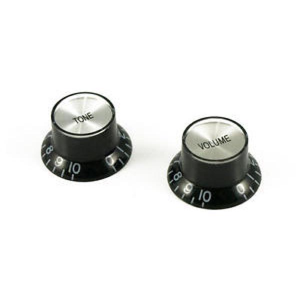 Bell knob set for Gibson - Black/Silver Cap #1 image