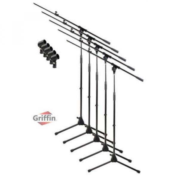 Microphone Stand with Boom Arm 5 Pack - Griffin Tripod Telescoping Studio Mic #1 image