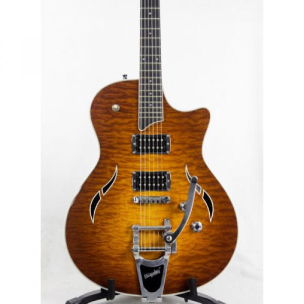 2009 Taylor T3/B Quilted Maple Amber Bigsby Electric Guitar - 10016952 #1 image