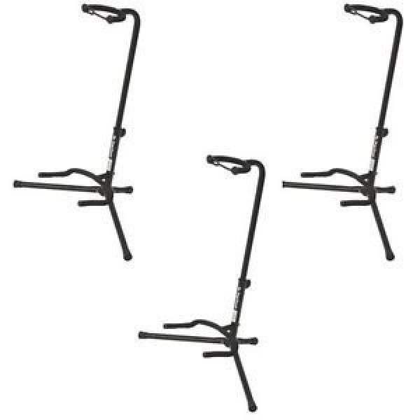 NEW On Stage XCG4 Black Tripod Guitar Stand, 3 Pack #1 image