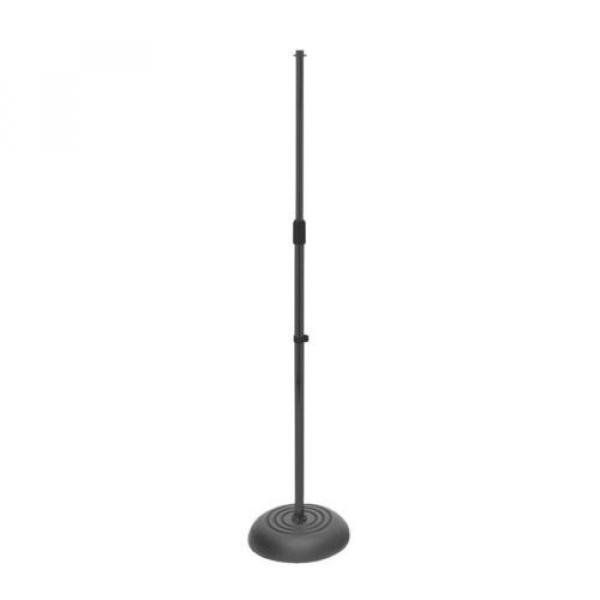 Round Base Microphone Mic Stand Height Adjustable 34-60in. Sturdy Stage Studio #1 image
