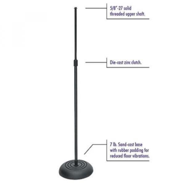 Round Base Microphone Mic Stand Height Adjustable 34-60in. Sturdy Stage Studio #2 image
