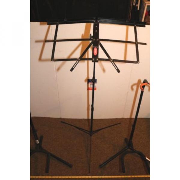 LOT OF 3- USED MUSICAL ITEMS- 2 GUITAR STANDS &amp; 1 SHEET MUSIC STAND ALL TOP QUAL #4 image