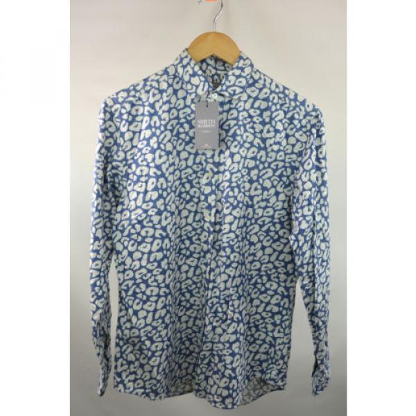 Smyth and Gibson Blue and Cream Shirt Size 38 RRP155 P64 #1 image
