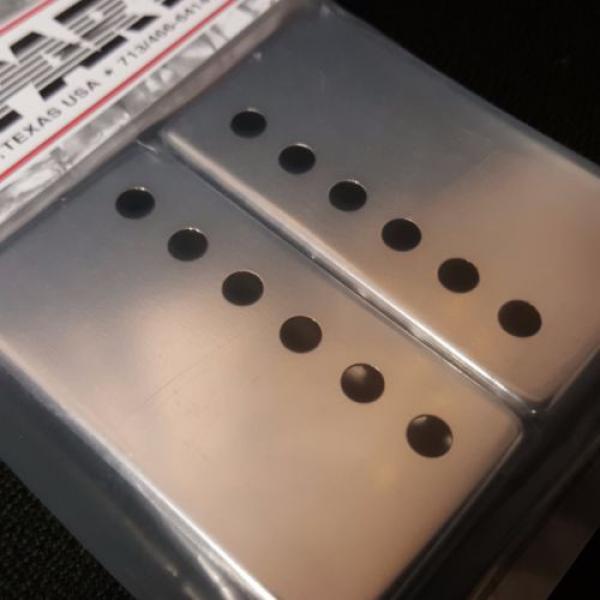 Allparts PC-0300-W10 49 and 53 Chrome Humbucking Pickup Cover Set Modern Gibson #2 image