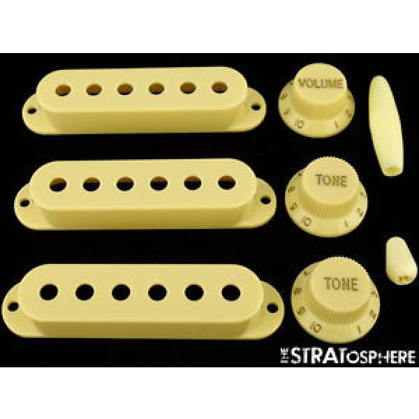 *NEW Cream ACCESSORY KIT Pickup Covers Knobs Tips for Fender Stratocaster Strat #1 image