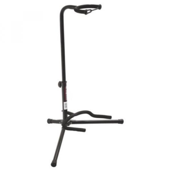 NEW On Stage XCG4 Black Tripod Guitar Stand acoustic electric bass metal strap #4 image