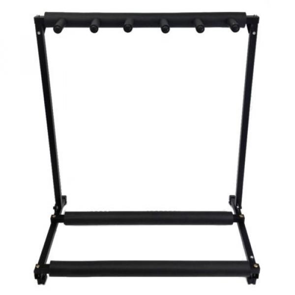 5 GUITAR STAND - MULTIPLE Five INSTRUMENT Display Rack Folding Padded Organizer #5 image