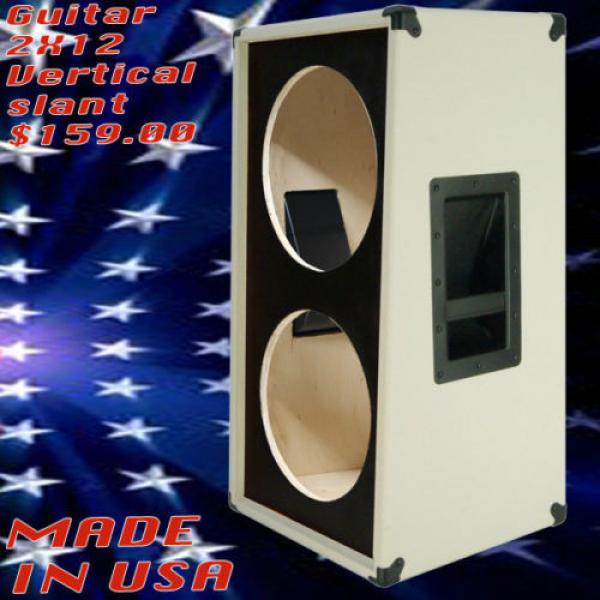 2X12 Vertical Slant guitar Speaker Empty Cabinet white Tolex black face G2X12VSL #1 image