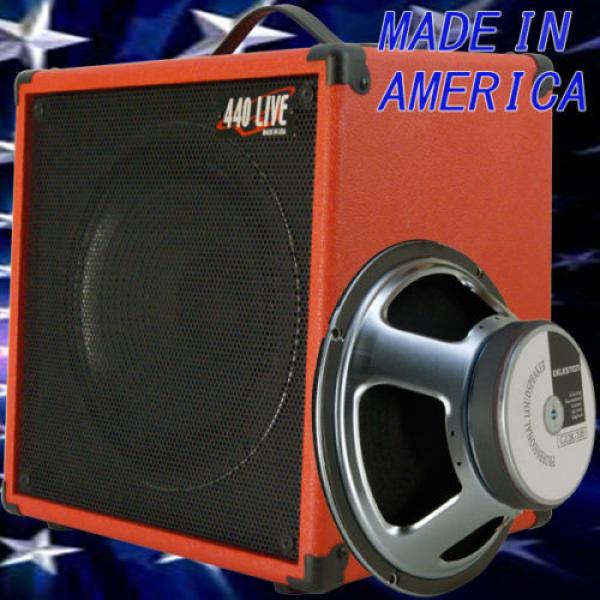 1x12 Guitar Speaker Extension Cabinet W 8 Ohm CELESTION G12K 100 fire red tolex #1 image