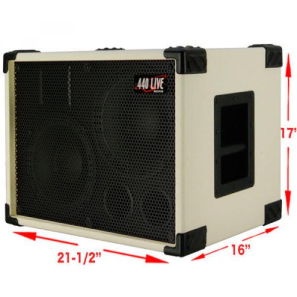 2X10 with tweeter Bass Guitar  Empty Speaker Cabinet Ivory White Tolex Blk Face #2 image
