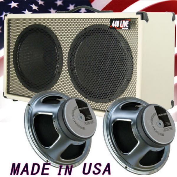 2x12 Guitar Spker Cabinet Ivory white Tolex W/Celestion G12K 100 speakers #1 image