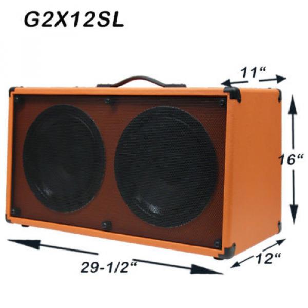 2x12 Guitar Spker Cabinet Ivory white Tolex W/Celestion G12K 100 speakers #3 image