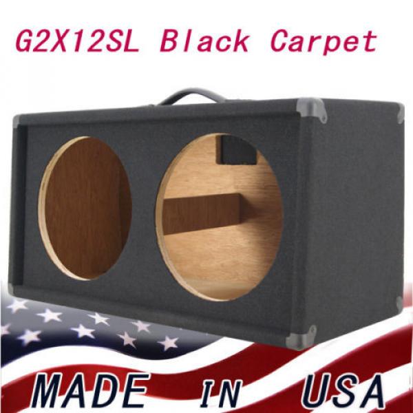 2X12 Guitar Speaker Extension Empty Cabinet Black carpete finish G212SL-BCP #1 image