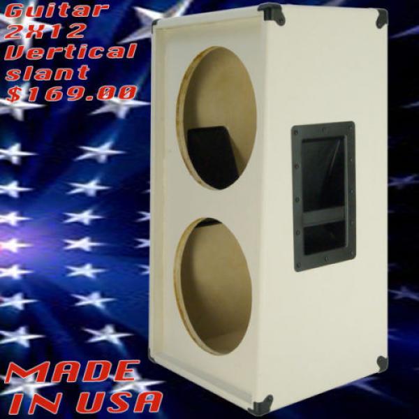 2X12 Vertical Slanted guitar Speaker Empty Cabinet Beauty white Tolex G2X12VSL #1 image