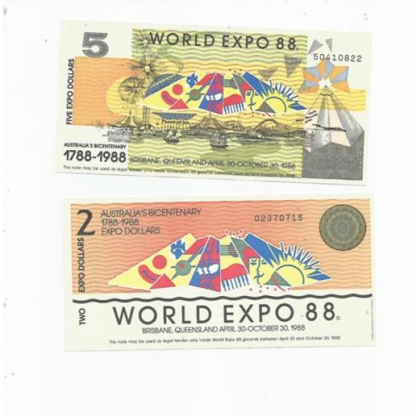 AUSTRALIA  EXPO  88  TWO  NOTES  UNC. #1 image