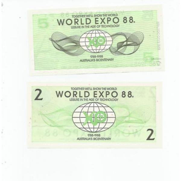 AUSTRALIA  EXPO  88  TWO  NOTES  UNC. #2 image