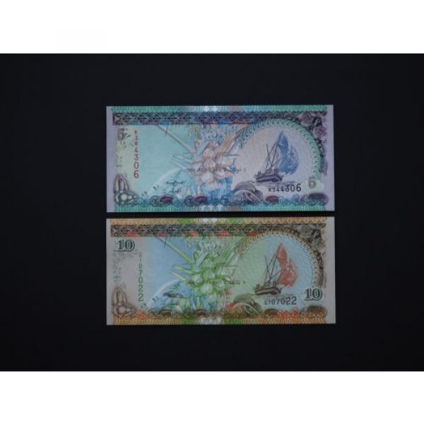 MALDIVES BANKNOTES  -  BEAUTIFUL SET OF TWO QUALITY NOTES   * GEM UNC * #1 image