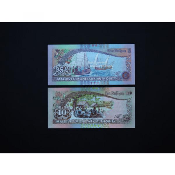 MALDIVES BANKNOTES  -  BEAUTIFUL SET OF TWO QUALITY NOTES   * GEM UNC * #2 image