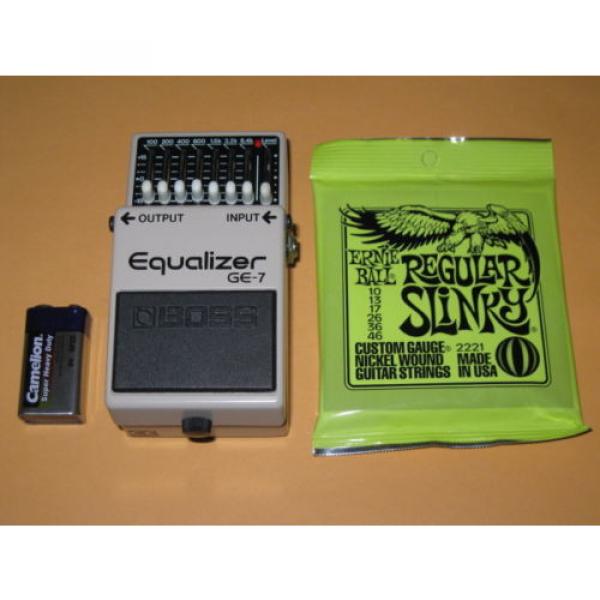 very lite use (near A+) BOSS GE7 Equalizer, 1995 Black Label, battery &amp; strings #1 image