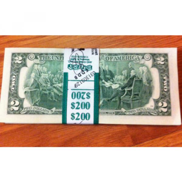 2 DOLLAR 10 sequentially numbered CRISP BILLS,TWO $ NOTES CURRENCY $2 MONEY ROW. #2 image