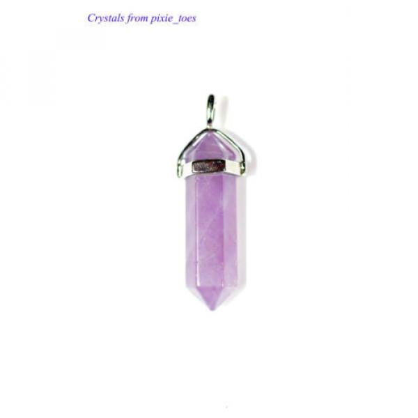 Faceted DT Double Terminated Healing Crystal Gemstone Pendant with 18&#034; Necklace #3 image