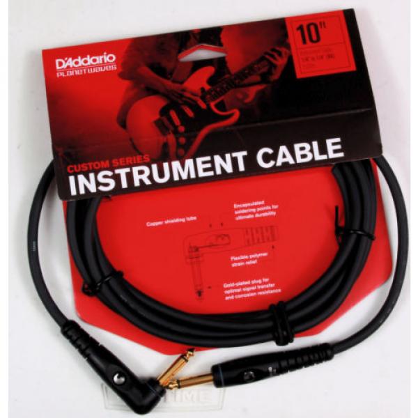PLANET WAVES PW-GRA-10  10 FOOT CUSTOM SERIES INSTRUMENT CABLE, RIGHT ANGLE PLUG #1 image