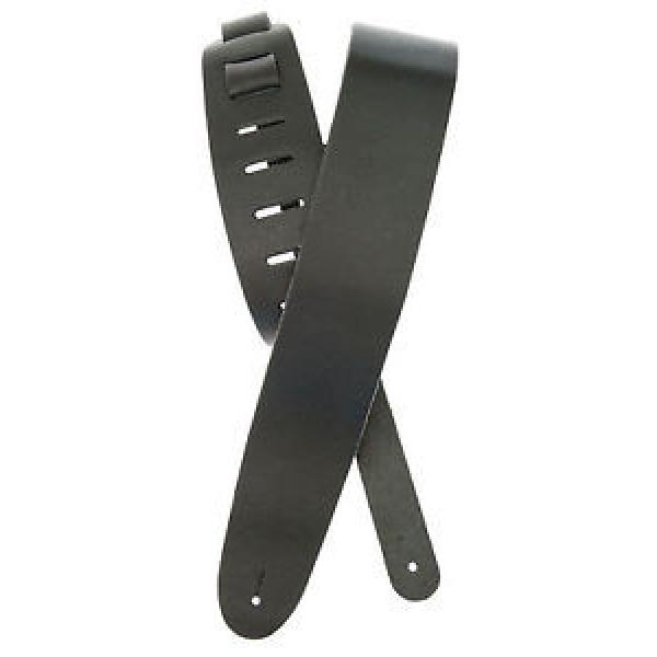 PLANET WAVES 25BL00 2.5&#034; BASIC CLASSIC LEATHER GUITAR STRAP, BLACK - NEW! #1 image